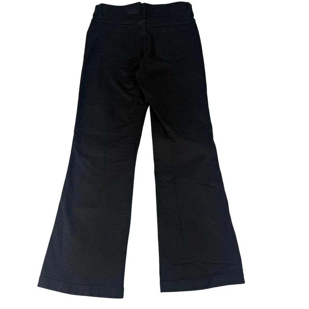 Spanx Flare Jeans Womens S Petite Black Cotton Blend Pull On High Rise‎ Stretch